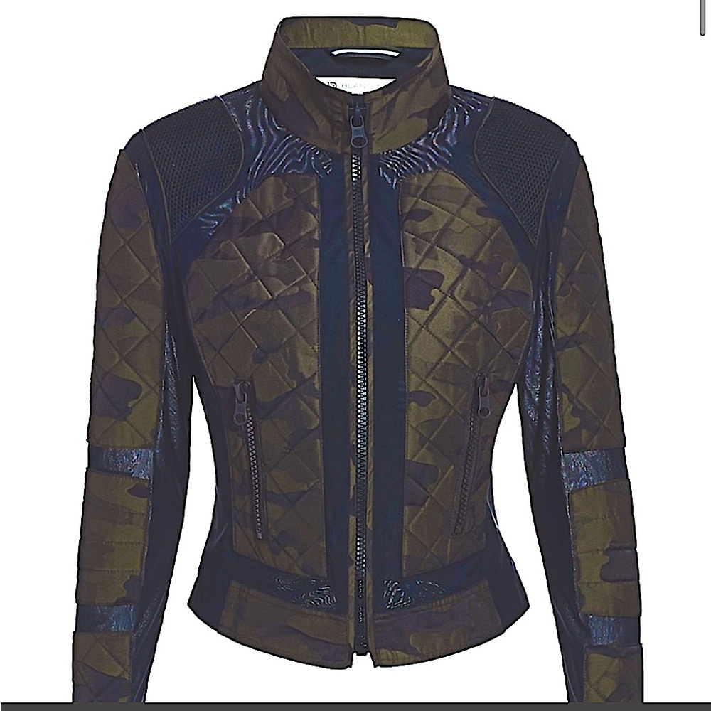 Blanc Noir Camo Mesh Moto Jacket